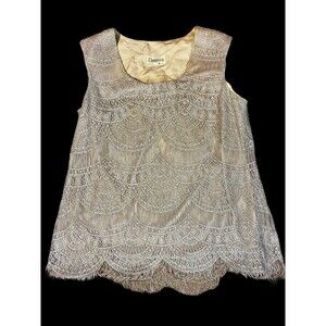 Damianou Women’s Gold lace Top Size 1X